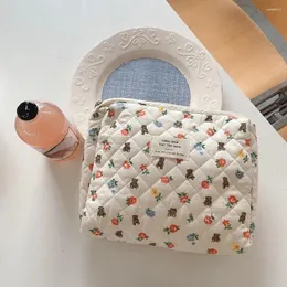 Kosmetiktaschen, Cartoon-Make-up-Tasche, weiche Baumwolle, Damen-Reißverschluss-Organizer, niedliche Clutch, große Make-up-Geldbörse, tragbarer Kulturbeutel