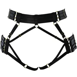 Schwarzer Harness G-String Verstellbarer hohler Sexy Pantie Goth Bondage Dessous Damen Elastischer Gürtel 240118