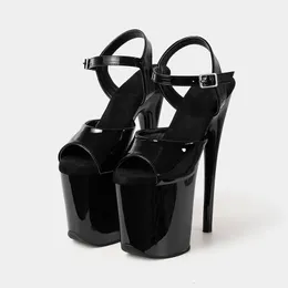 LAIJIANJINXIA 20CM/8inches PU Upper Fashion Sexy Exotic High Heel Platform Party Women Sandals Pole Dance Shoes HSS03 240117