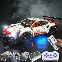 Blocos 1580 pçs conjuntos de velocidade da cidade 911 rsr sportcar fórmula blocos de construção tijolos brinquedos para crianças presentes aniversário diy modelo 42096l240118