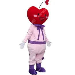 Rabatt Factory Cartoon Heart Mascot Costume Fancy Dress Birthday Födelsedagsfest Juldräkt Karnival Unisex Vuxna Dräkt