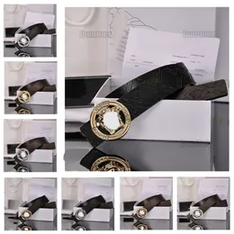 Designer Luxury vercaces Belt Fashion Mens Classic Buckle Wide Soft Leather Strap Versatile Pants Waistban Belt With Logo Box 05