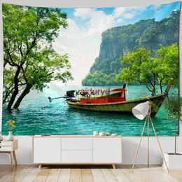 Tapisseries naturliga landskap Big Tapestry Beach Coconut Fabric Print Home Wall Decoration Filt Böhmen Dekorera YourVaiduryd