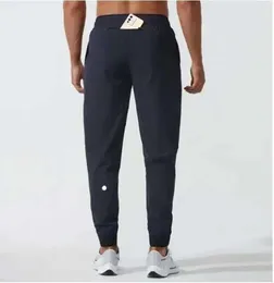 Yogahosen LL Herren Jogger Lange Hosen Sport Outfit Schnell trocknend Kordelzug Turnhallentaschen Jogginghose Hosen Herren Lässige elastische Taille Fitness lu 554