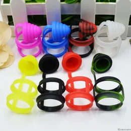 Silicon Rings Dust Cap Dustproof Anti Skid Band Silicone Sanitary Drip Tip Fit Diameter 22-35mm Universal Bulb Fat Pyrex Glass Tube Tank RTA Protection Rubber