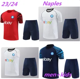 23 24 Maglia Napoli Short Sleeved Suit Soccer Jerseys 23 24 Kids SSC Napoli Jogging Short Sleeve Strike Borr Football Training Shirt Men Football Jersey