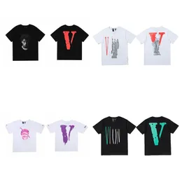 Nieuwe V-letter mode kwaliteit klassiek casual basic T-shirt met ronde hals en korte mouwen