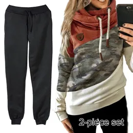 Inverno Autunno Foglie Camouflage 3D Felpe con cappuccio Donna Uomo Tuta Outdoor Sportwear Uomo Abbigliamento Tute Pantaloni con cappuccio oversize Set 240117