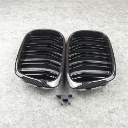 1 Pair 2 Slat Car Grilles For 5 Series E39 Carbon Look Front Racing Grill Grille ABS material ZZ