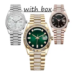 128349 Watcher Watch Men's Watch Rojx Fashion Watches Automatic 36 40mm 2813 حركة التلقائي التلقائي الزجاجي الفولاذ المقاوم للصدأ الحزام الرئاسي الفاخرة AAA