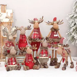 Suprimentos de brinquedos de Natal 68cm / 35cm Bonecos de cervos de Natal Bonitos presentes de bonecas de tecido Elk retrátil Decoração de mesa Suprimentos Enfeites para casa Brinquedos de ldrenvaiduryb