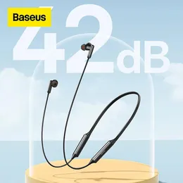 ヘッドフォンbaseus U2 Pro Neckband Earphone Bluetooth 5.2ハイブリッド42db ANCワイヤレスヘッドフォンイナーノイズキャンセルゲームスポーツヘッドセット