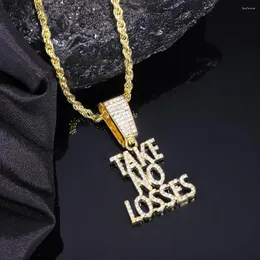 Pendant Necklaces Creative TAKENOLOSS Letters Punk Necklace With Classic Rope Chain Choker Glamorous Bling Jewelry Unisex Daily Wear Men A