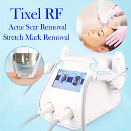 Máquina de microagulhamento fracionário tixel rf, 2 alças, tratamento de cicatriz de acne, remoção de estrias, lifting facial, linha fina