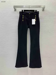 jeans firmati da donna abbigliamento di marca da donna Doppio petto decorazione vita elasticizzata slim gamba skinny micro svasata e pantaloni Jan 18