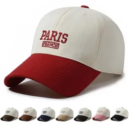 Kvinnor Baseball Caps Spring och Autumn Contrast Color Peaked Hats Dome Cotton 5660cm broderade brev Personlighet i 240117