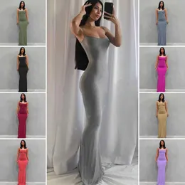 بالإضافة إلى الحجم 3XL Womens Dreses امرأة حمالات Skims الصلبة لون Bodycon مثيرة اللباس غير الرسمي الرافعة النحيفة المنزلية التنانير الإناث fgs