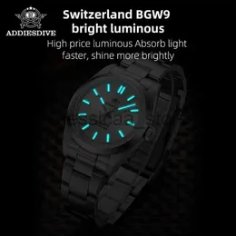 Andra klockor Addiesdive Men's Automatic Wristwatch Sapphire Bubble Mirror Pot Cover Glass Luminous 10bar Waterproof Watches Relgio Mecanico J240118