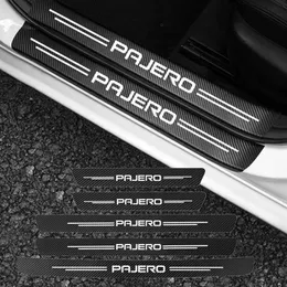Mitsubishi Pajero Carbon Fiber Pattern Car Door Sill Threshold Cill Protective Sticker Paster Auto Accessories 용 자동차 스티커