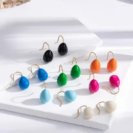 Orecchini a bottone moda smalto a goccia grande lacrima in acciaio inossidabile per le donne Pendientes gioielli in stile coreano color caramella