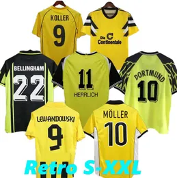 レトロドルトムント01 02サッカージャージ00 02クラシックフットボールシャツlewandowski Rosicky Ewerthon Bobic Koller Metzelder 94 95 96 97 98 99 12 13 Reus Mollerフットボールシャツ