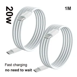 Gorąca sprzedaż wysokiej prędkości USB typu C do typu C 20W kabel 1m/ 3 stóp kabel ładowania dla 15/15 pro max/ 15 plus z torbą opp.
