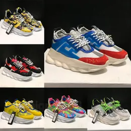 Designer sneakers casual platform shoes Chain Reaction reflective womens mens twill chunky rubber trainers outdoor walking sneaker trip shoe