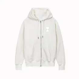 High End hoodie designer zip up hoodie hoody tröja huva män kvinnor avslappnade tröjor små jacquard coeur hjärtkärleksmönster full dragkedja kofta jumper z6