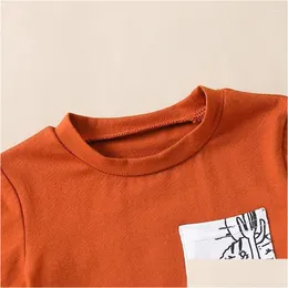 Conjuntos de ropa 2 unids Baby Boy Trajes de verano Tops de manga corta Tops Pantalones cortos de impresión gráfica Conjunto Ropa para niños Drop Entrega Niños Maternidad DHNDV