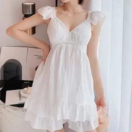 Pajamas women's summer sling sexy pure desire sweet age-reducing princess wind thin two-piece home service with chest pad 240117