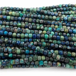 Loose Gemstones Veemake Blue Green Azurite Faceted Irregular Cube Small Beads For Jewelry Making Natural Crystal DIY Necklace Bracelet