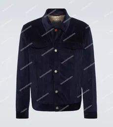 Designer män jackor kiton corduroy jacka hösten vinter kappa långärmad ytterkläder för man snäppknappade fickor