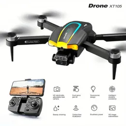 XT105 Drohne mit HD-Kamera, WiFi FPV HD Dual faltbarer RC Quadcopter Höhenhalt, ferngesteuertes Spielzeug für Anfänger, Jungen und Mädchen, perfekte Weihnachtsgeschenke