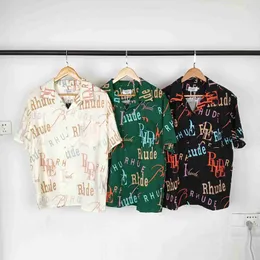 メンズTシャツRhudeシャツRhudeショーツデザイナーTシャツセクシーなビッグシャツモーダルソフトシャツかわいいシャツ衛生シャツホームヨークシャツダブルサイドシャツファッショナブルハイ