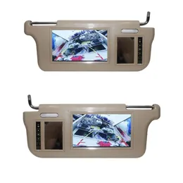 CAR VIDEO Inch Sun Visor Mirror SN LCD Monitor DC 12V Beige Interiör för AV1 AV2 SPELARE KAMERA LEVERANDE Biler Motorcyklar en DHLDN
