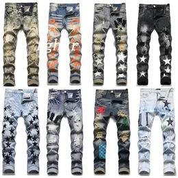 mens designer jeans jeans para homens mens europeu jean hombre mens calças calças motociclista bordado rasgado para tendência algodão moda jeans homens calças de carga preto quadril 84454