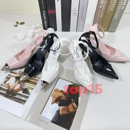 Dress Shoes 2024 Designer sandals Brands slingbacks high heels loafers Sandals Ballet Leather Shoes 7.5CM stiletto Nude Black Red Pumps Gladiator Walking pumps