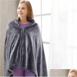 Other Health Care Items Heated Shawl Usb Electric Blanket Heating Warm Coral Fleece P 3-Speed Adjust Temperature Winter Large Zipper D Dhvfn