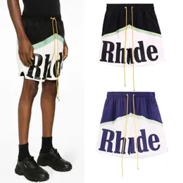Yeni Tasarımcı Rhudes Adam Jumpers Damalı Sıradan Şort Moda Lüks Kısa Pantolon Erkekler için Rh898758