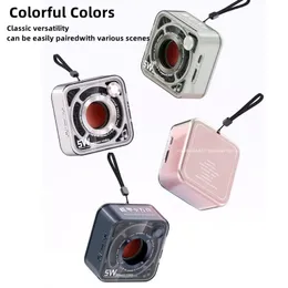 Speakers Transparent Mecha Small Steel Cannon Bluetooth Speakers Sound Light Rhythm TWS Creative Gift Mini Bass Stereo Wireless Subwoofer