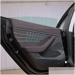 Other Interior Accessories Model 3/Y Door Trim Strip Suede Material Wear-Resistant Modification Of Fashion Special Decorative Drop Del Dhjvc