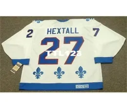 740 27 RON HEXTALL Quebec Nordiques 1992 CCM Vintage Home Hockey Jersey or custom any name or number retro Jersey7980786