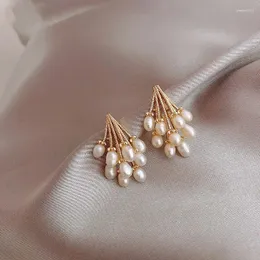 Kolczyki stadnorskie Trendy woda kropla naturalna barokowa perła 14 -krotnie złota panie bręczone biżuteria dla kobiet anty alergia
