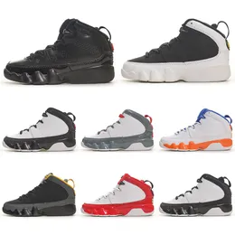 Scarpe per bambini 9s Basket 9 Scarpe da ginnastica da corsa Ragazzi Ragazze Scarpe da ginnastica sportive Bambini Scarpe da ginnastica per bambini all'aperto Kid Runner Sneaker prescolare UNC Bianco Cachi Taglia 25-35