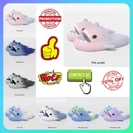 Designer Platform Shark Slides tofflor Män Kvinna Rainbow Fashion Anti Slip slitstarande utomhusnyhet Andningsbar lågskuren supermjuk sandaler Size36-45