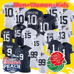 Benutzerdefiniertes Penn State Football-Trikot, KeAndre Lambert Smith, Kaytron Allen 15 Drew Allar Jaylen Reed 10 Nicholas Singleton Beau Pribula 11 Parsons Navy White Rose Kids