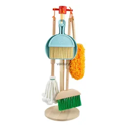 أدوات ورشة عمل 6 أجهزة كمبيوتر Ldren Play Play Wooden Broom Mop Tool Toy Toy Toy Toy Training Toy Toy Toysvaiduryb