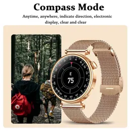 Intelligente Uhren 2024 Neue AMOLED Watch 4 Mini Smart Watch Frauen 1,36 360*360 HD Sreen Display Immer Zeit Kompass Anruf erinnerung SmartwatchL2401