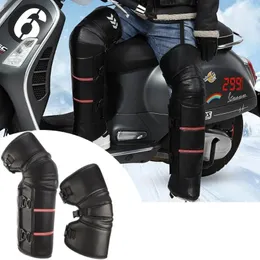 Knee Pads Warm Winter Brace Thermal Wraps Soft Coldproof Thicken Sleeve Windproof PU Leg Protector Electric Motorcycle