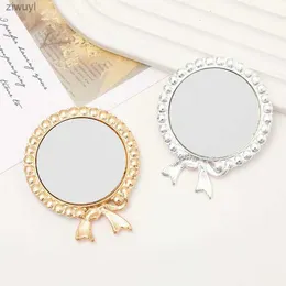 2PCS Mirrors 1Pcs Fashion Mini Round Mirror Diy Mobile Phone Case Decoration Accessories Portable Girl Makeup Mirror For Travel Beauty Tools
